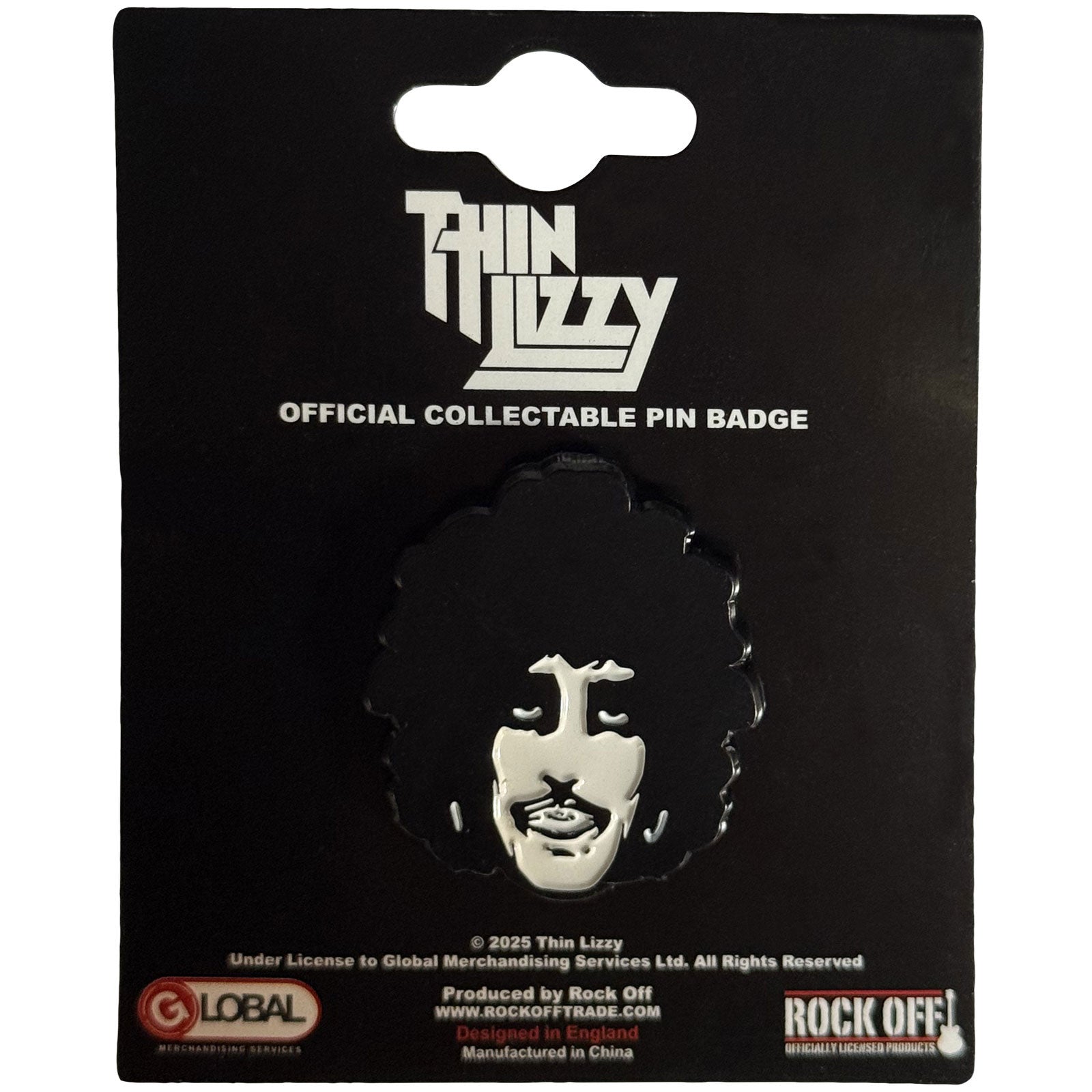Thin Lizzy: Phil Portrait Pin Badge