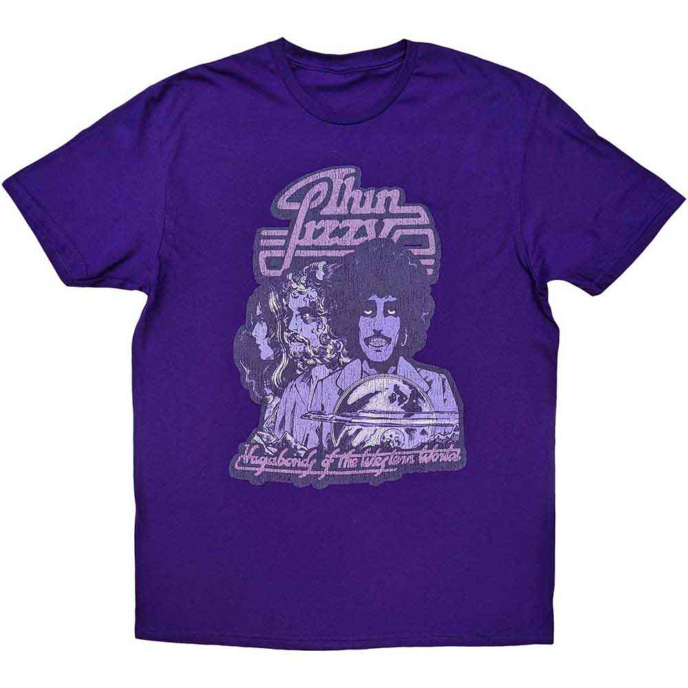 Thin Lizzy: Vagabonds of the Western World Mono Distressed (Purple) T-shirt – officielt merchandise