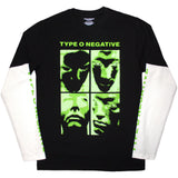 Type O Negative: Faces (Black & White) (Sleeve Print) Long Sleeve – officielt merchandise
