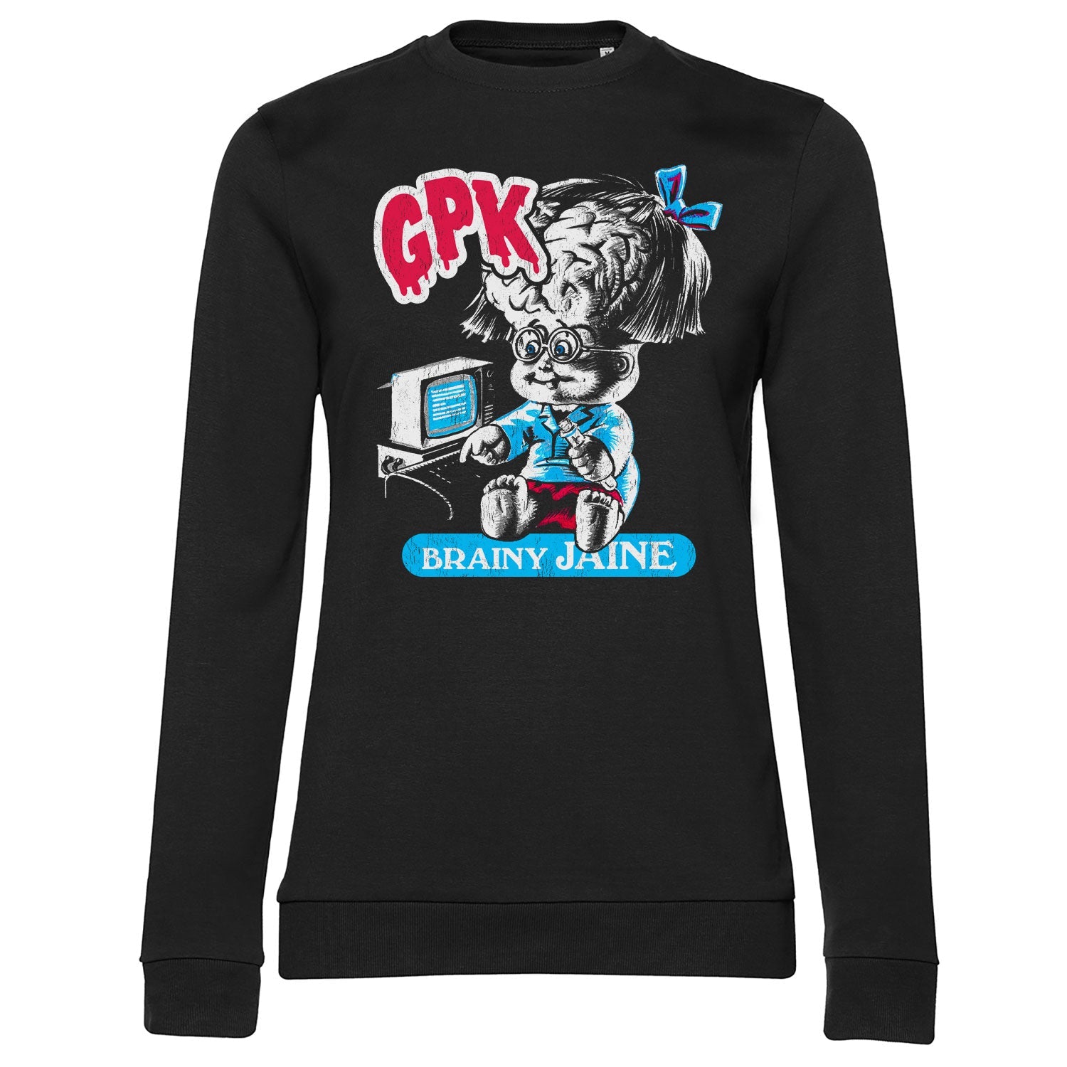 Garbage Pail Kids - Brainy Jaine Girly Sweatshirt Girly Sweatshirt fra Garbage Pail Kids