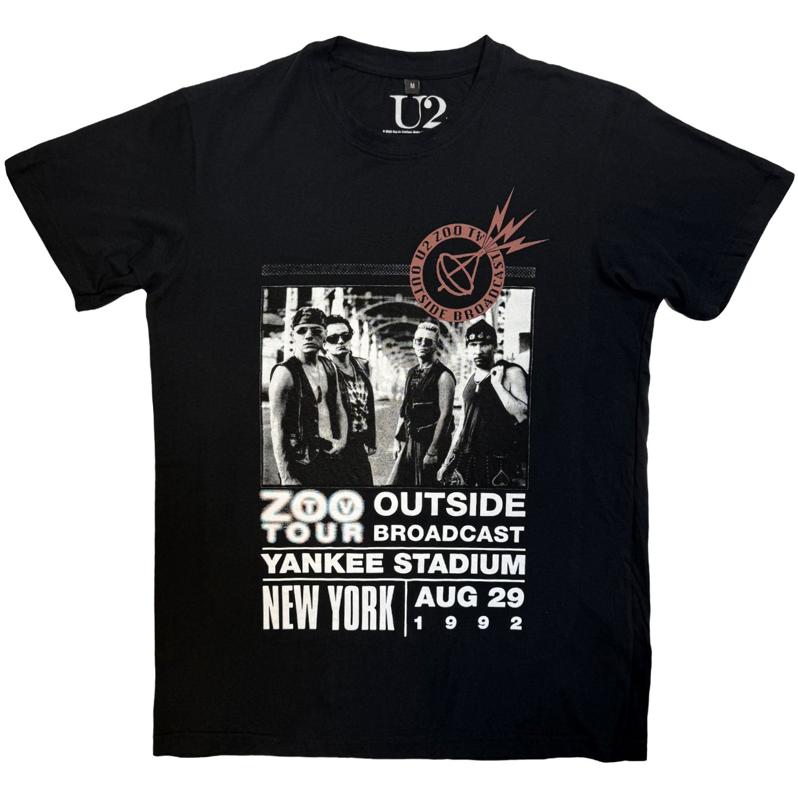 U2: Zoo TV Tour NY Poster 08.29.92 T-shirt – officielt merchandise