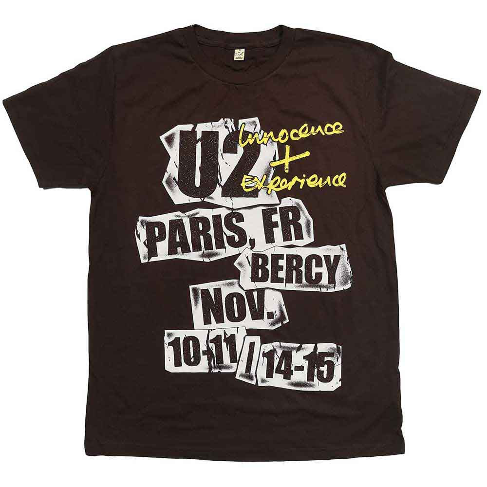 U2: I+E Paris Event 2015 (Brown) (Ex - Tour) T-shirt – officielt merchandise