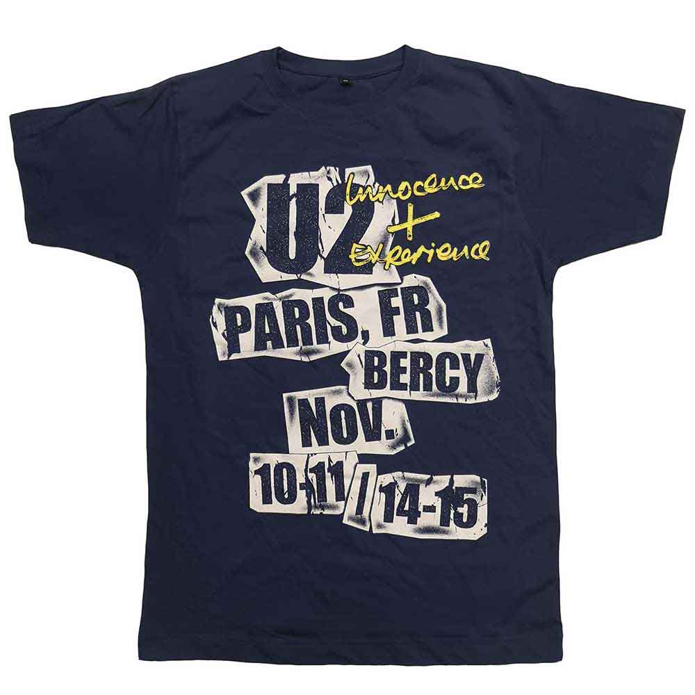 U2: I+E Paris Event 2015 (Light Navy Blue) (Ex - Tour) T-shirt – officielt merchandise