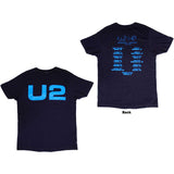 U2: Logo E+I 2018 Tour Dates (Navy Blue) T-shirt – officielt merchandise