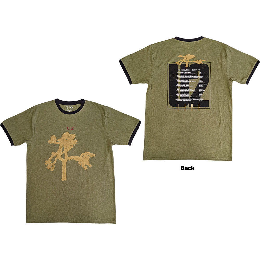 U2: Joshua Tree Europe 1987. Ringer T-Shirt (Back Print)