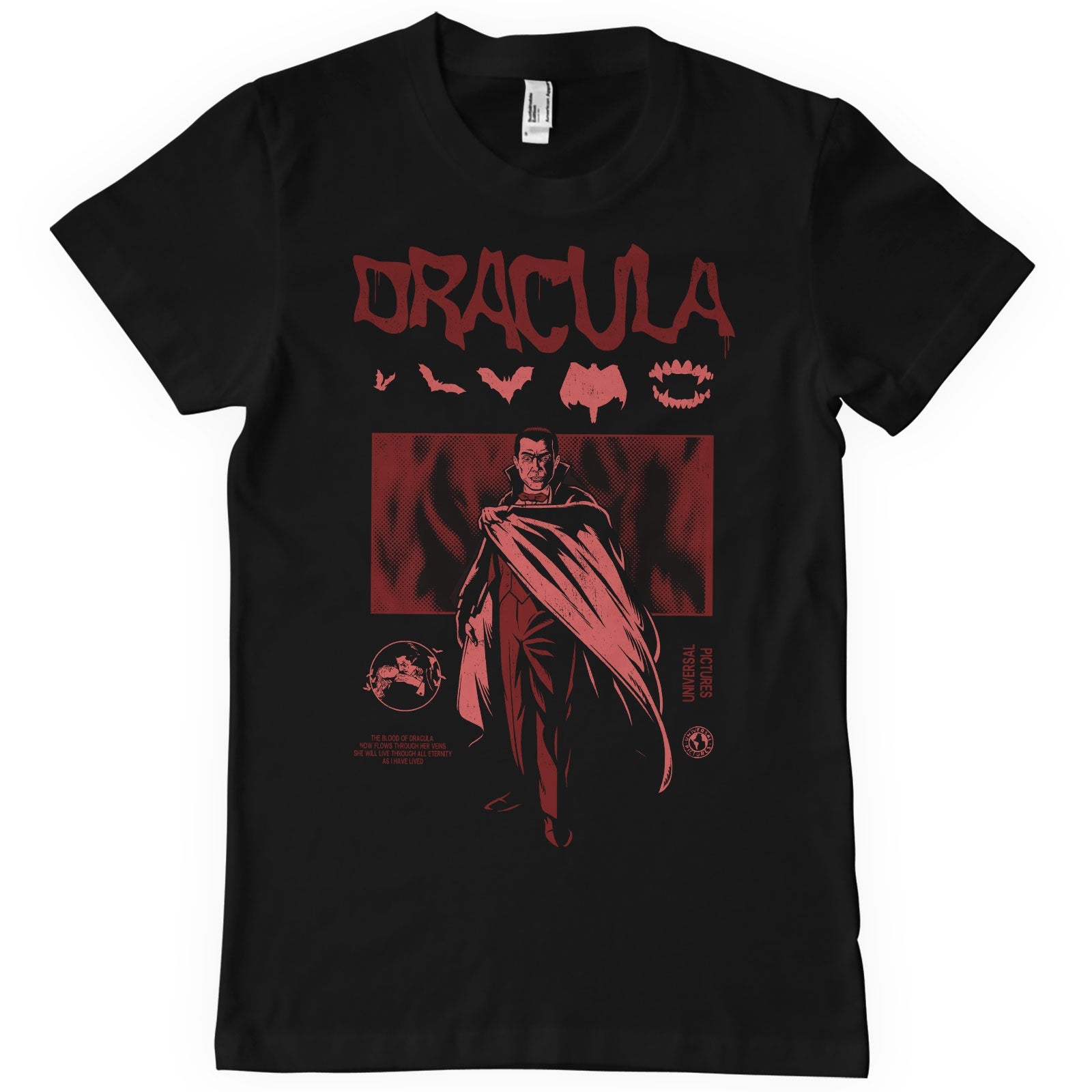 Retro Dracula T-Shirt T-Shirt fra Universal Monsters