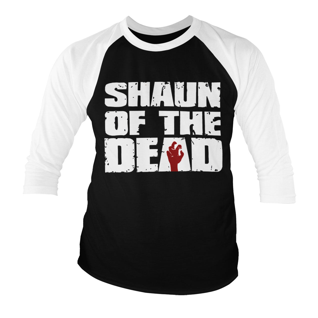 Shaun Of The Dead Logo Baseball 3/4 Sleeve Tee Baseball 3/4 Sleeve Tee fra Shaun of the Dead