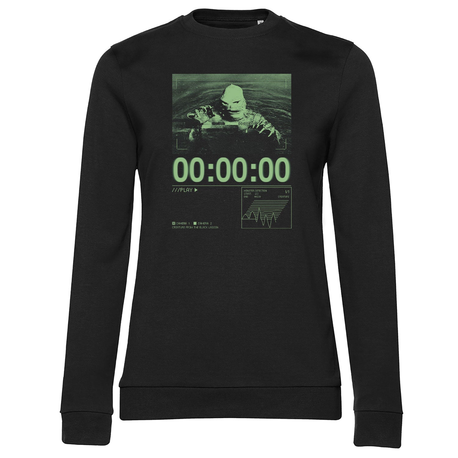 Creature From The Black Lagoon on CCTV Girly Sweatshirt