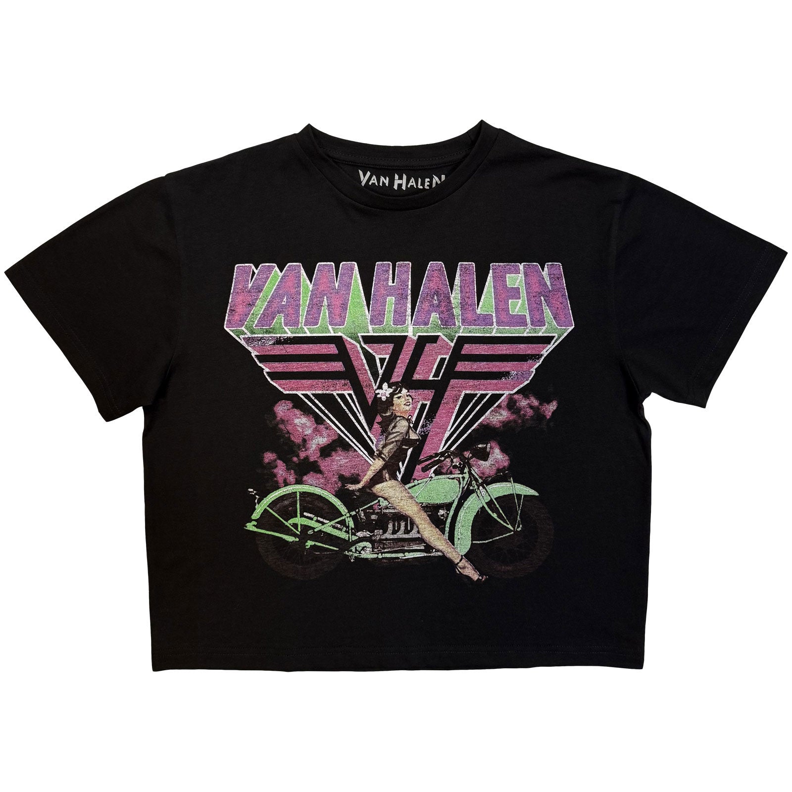 Van Halen: Neon Retro Pin Up Rider T-shirt – officielt merchandise