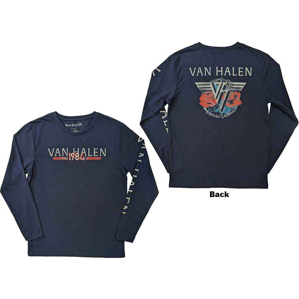 Van Halen: 84 Tour (Navy Blue) (Back & Sleeve Print) Long Sleeve – officielt merchandise