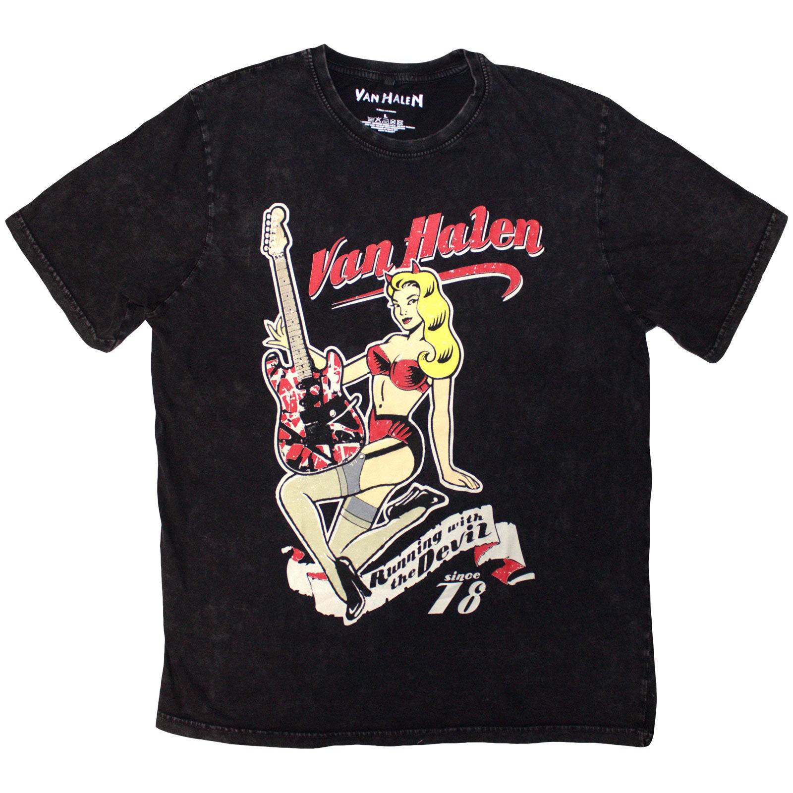 Van Halen: Running With The Devil Stone Wash T-Shirt (Wash)