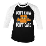 Garfield Don't Know - Don't Care Baseball 3/4 Sleeve Tee
