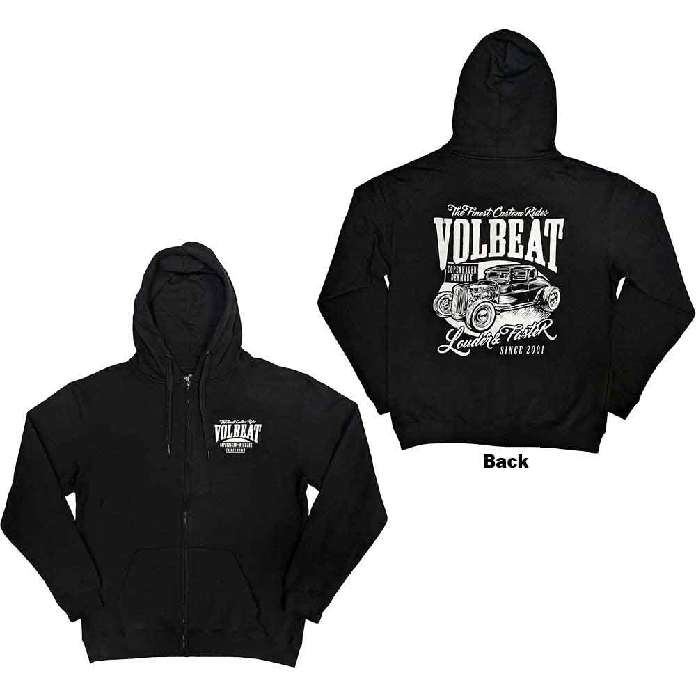 Volbeat: Louder and Faster Zipped Hoodie (Back Print)