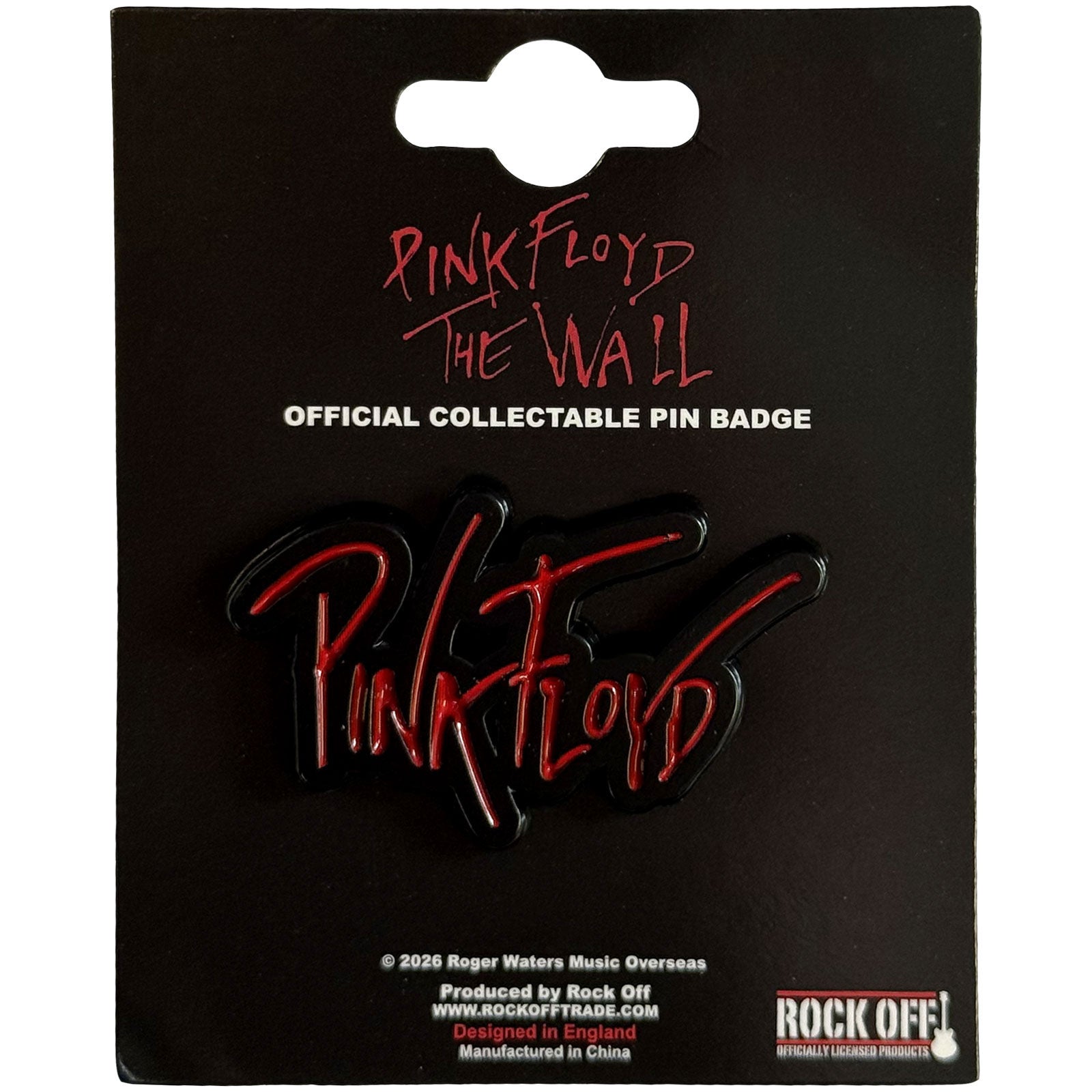 Pink Floyd: The Wall Text Logo Pin badge – officielt merchandise