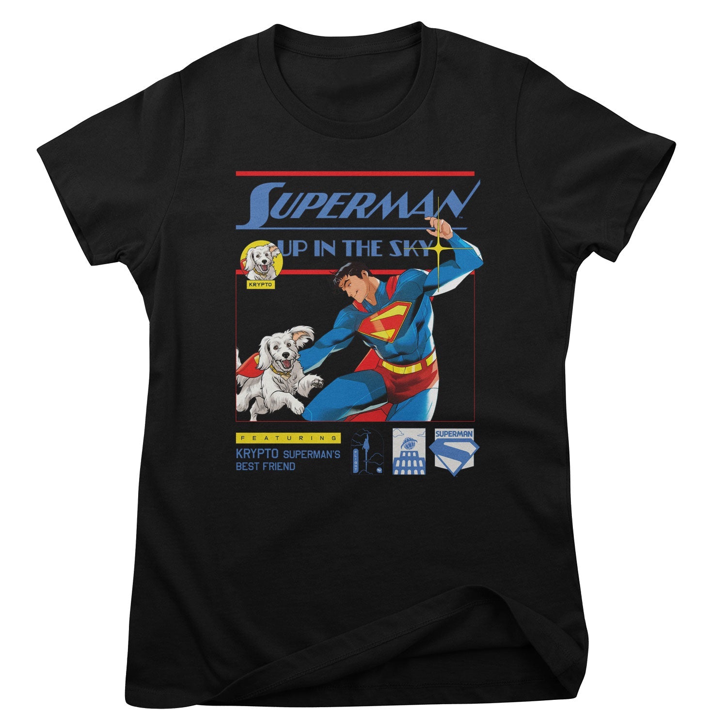 Superman - Up In The Sky Girly Tee