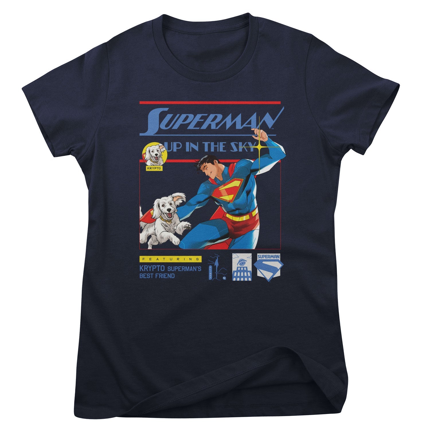 Superman - Up In The Sky Girly Tee Girly Tee fra Superman