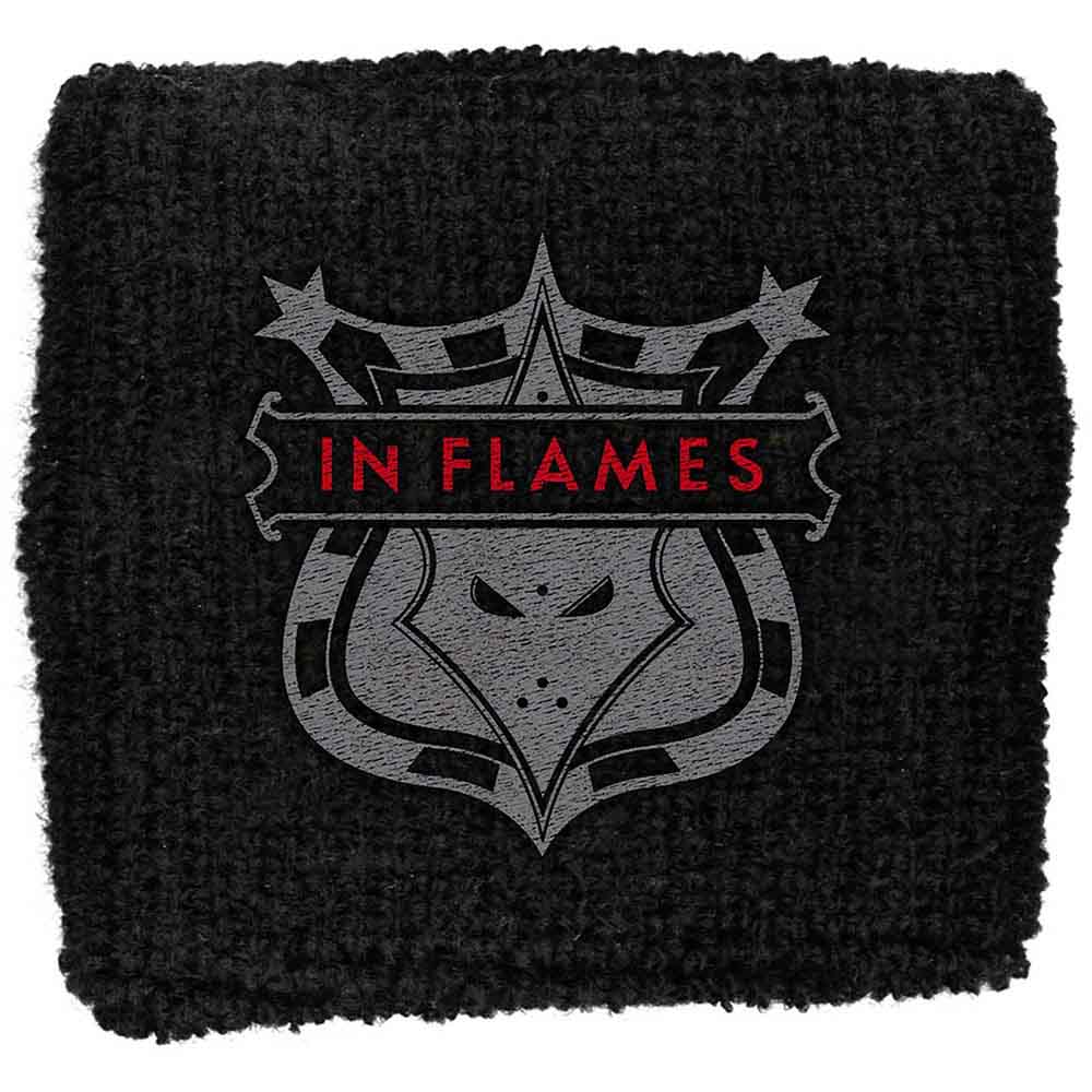 In Flames: Shield Embroidered Wristband