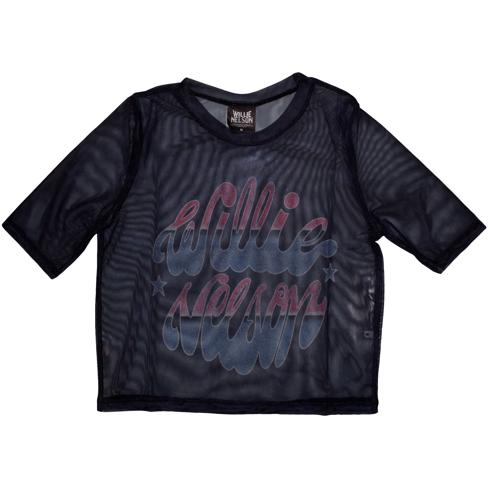 Willie Nelson: Americana Crop Top (Kvinder) (Mesh)