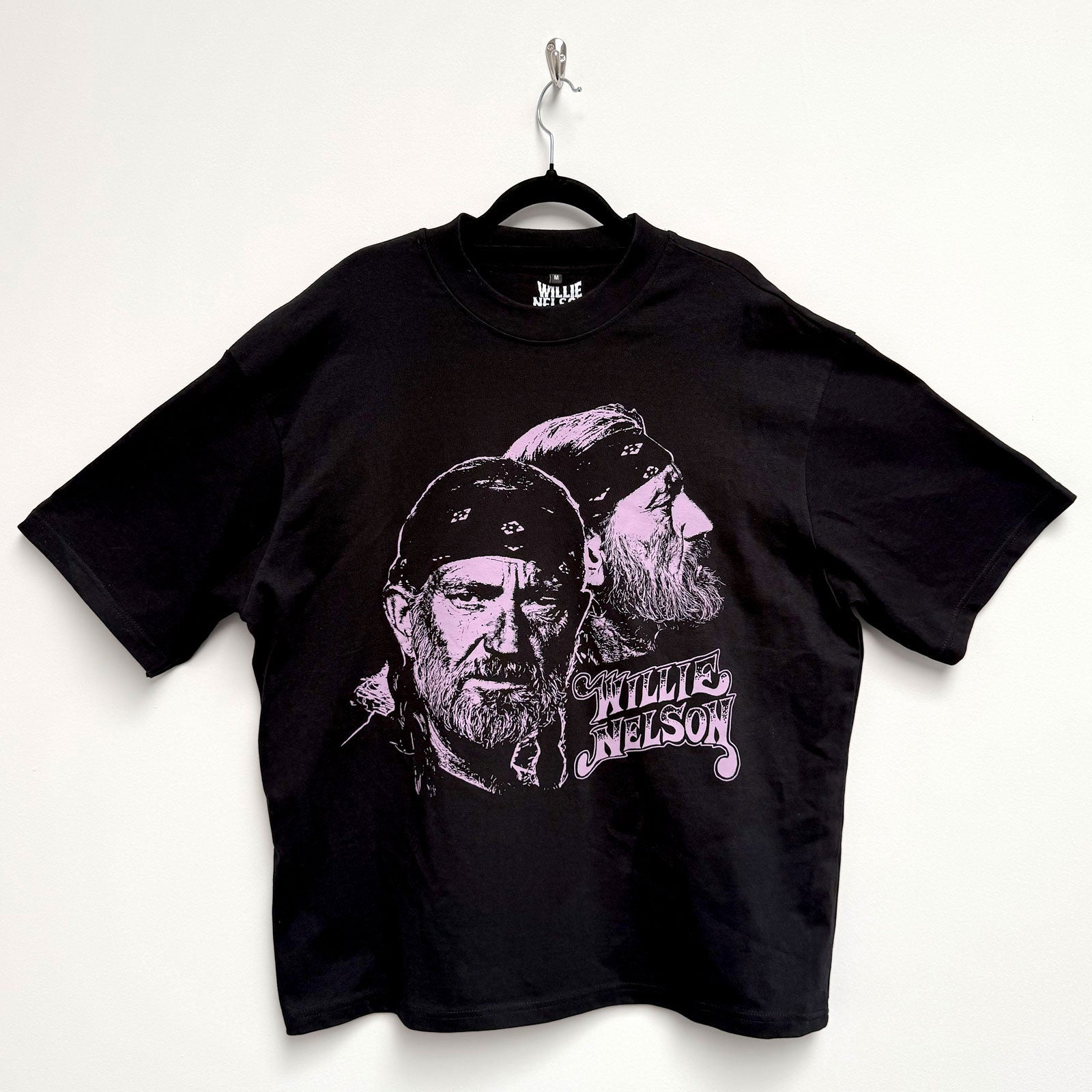 Willie Nelson: Purple Graphic Oversized Boxy T-Shirt