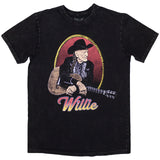 Willie Nelson: Lasso Portrait Stone Wash T-Shirt (Wash)
