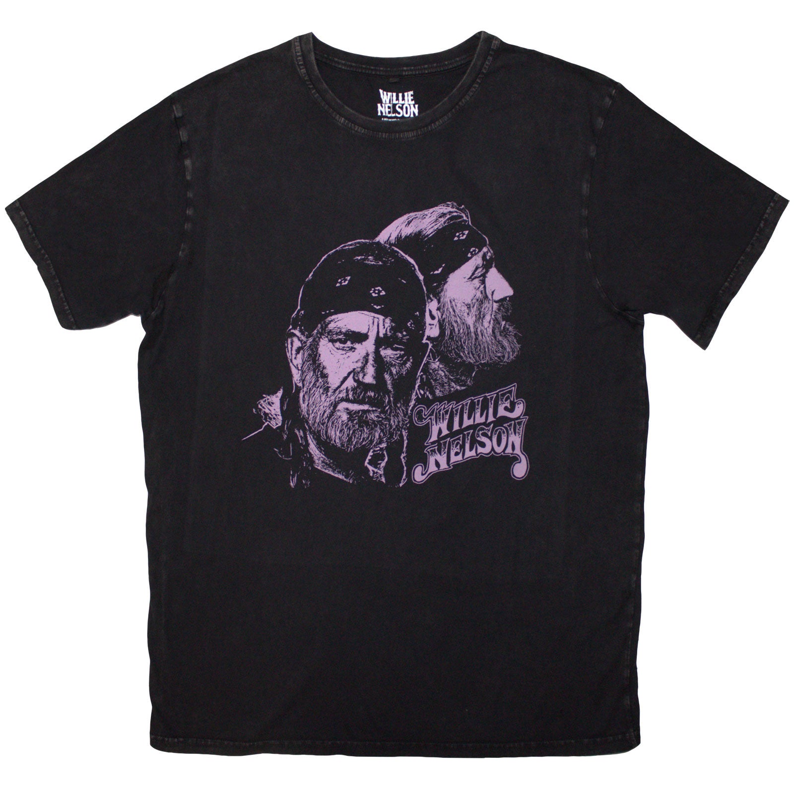 Willie Nelson: Purple Graphic Stone Wash T-Shirt (Wash)