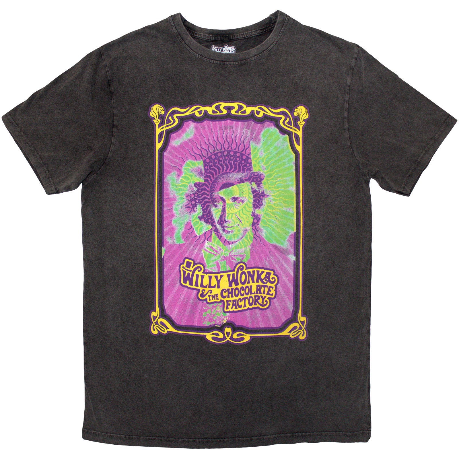 Willy Wonka: Psych Poster Stone Wash T-Shirt (Wash)
