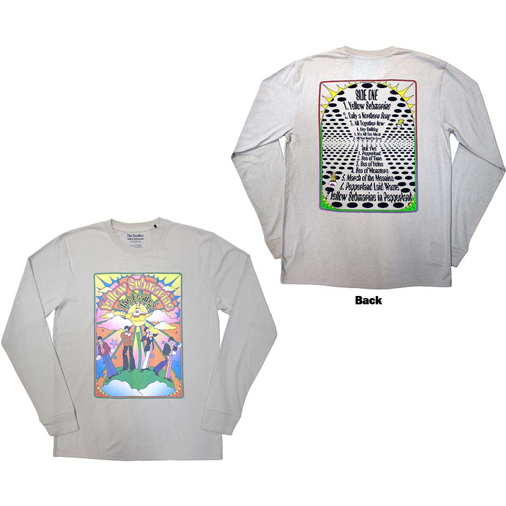 The Beatles: Yellow Submarine Tracklist Long Sleeve T-Shirt (Back Print)