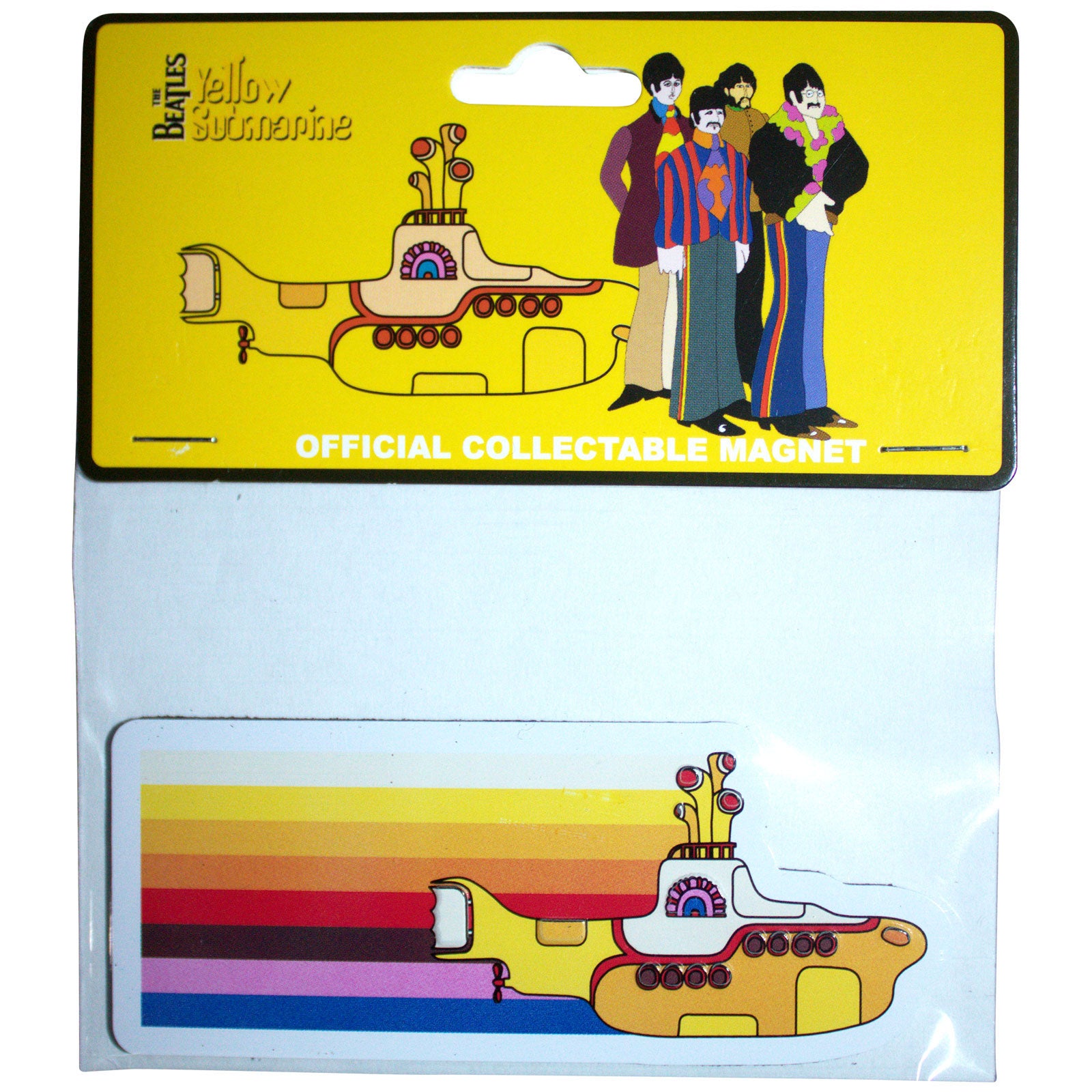 The Beatles: Yellow Submarine Coloured Stripes Embossed Premium Fridge Magnet