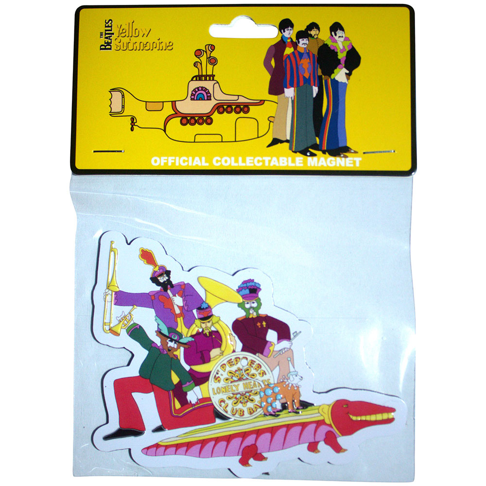 The Beatles: Yellow Submarine Band On Croc Embossed Fridge Magnet (Die Stamping)