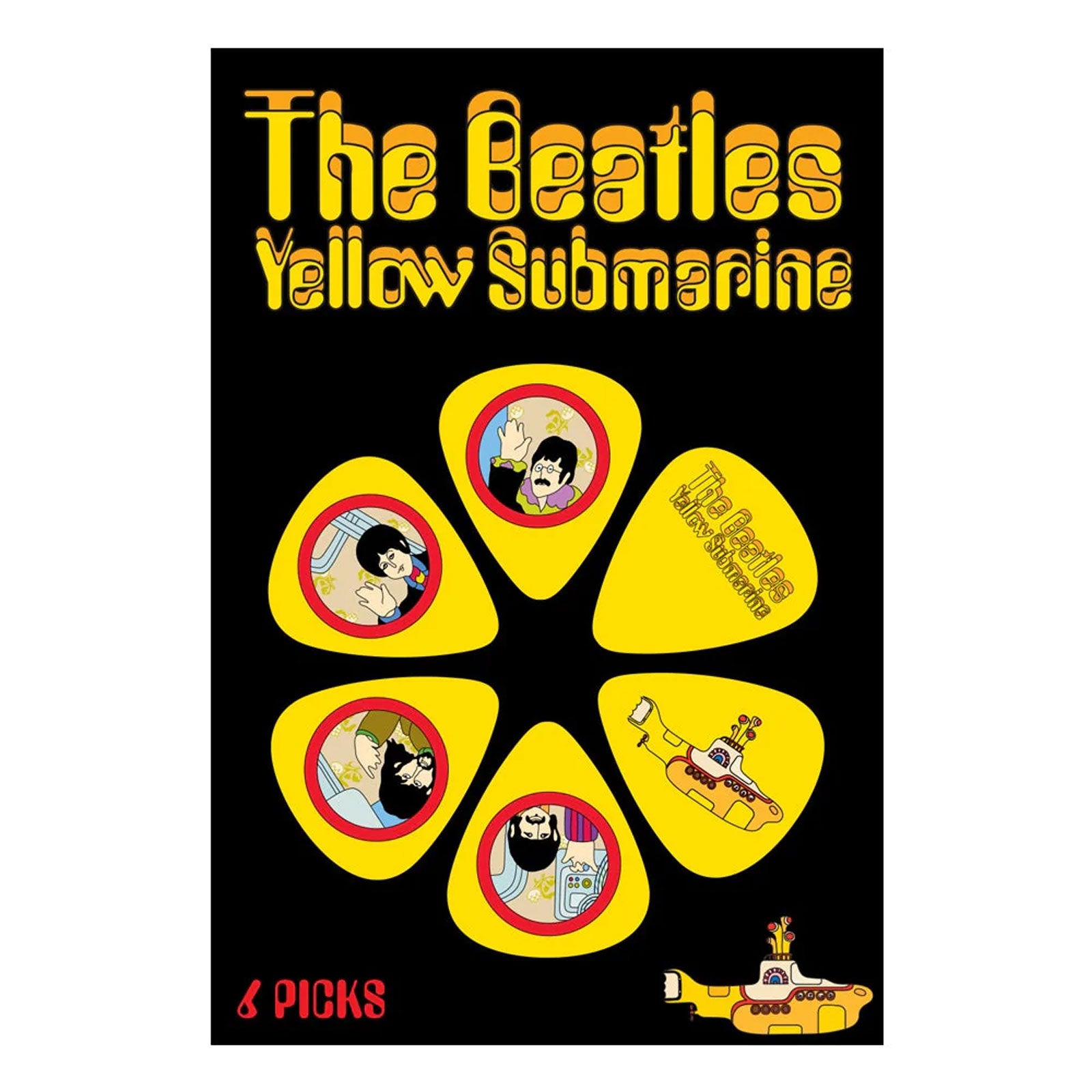 The Beatles: Yellow Submarine Yellow 6-Pack Plectrum Pack