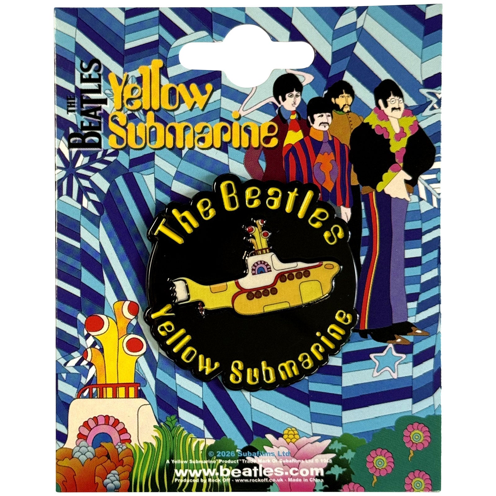 The Beatles: Yellow Submarine Spinning Sub Pin badge – officielt merchandise