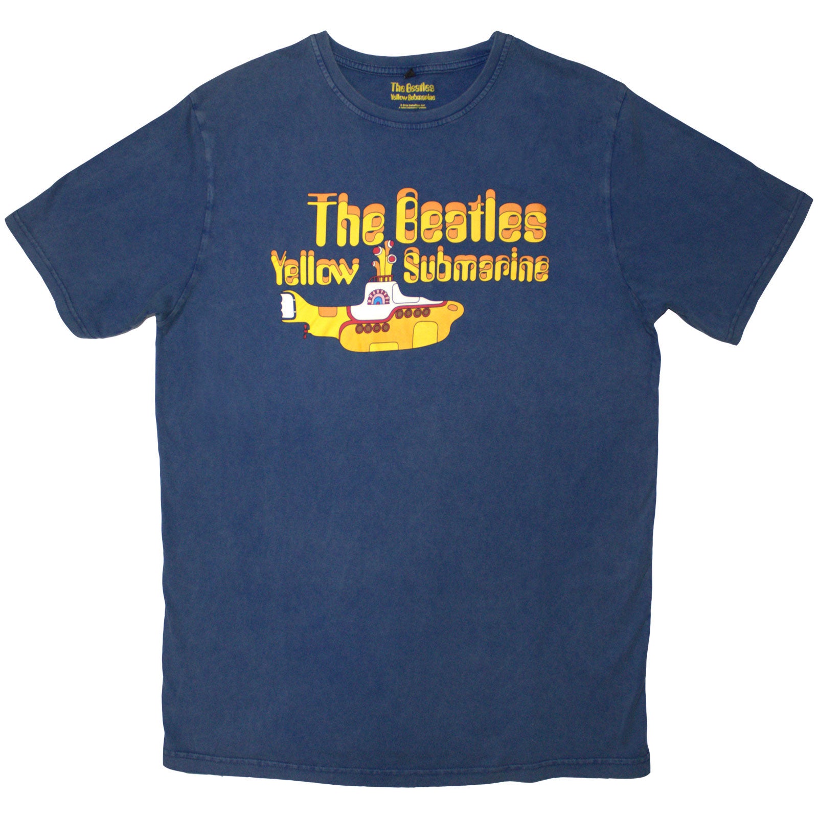 The Beatles: Logo & Sub Stone Wash T-Shirt (Wash)