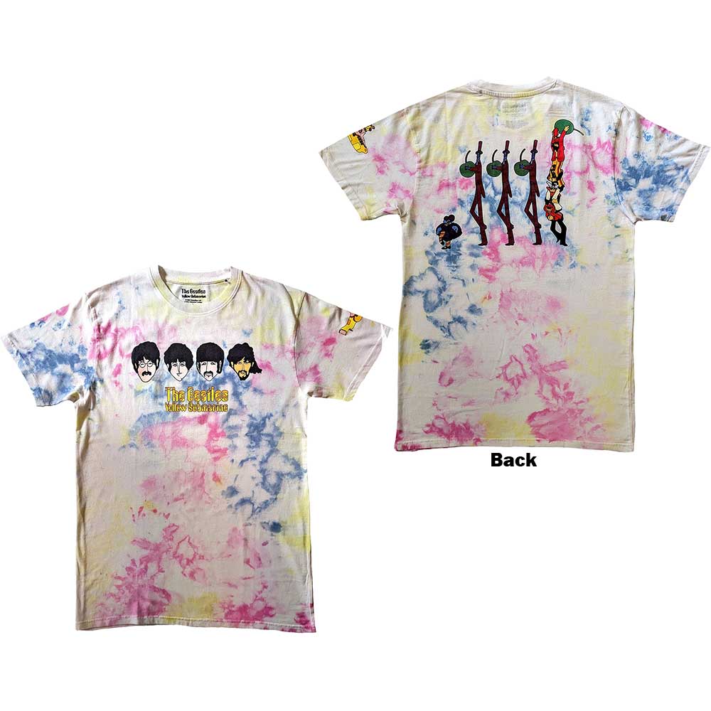 The Beatles: Yellow Submarine Heads & Apple Bonkers T-Shirt (Wash)