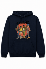 Gorillaz: Group Circle Rise Pullover Hoodie - Navy