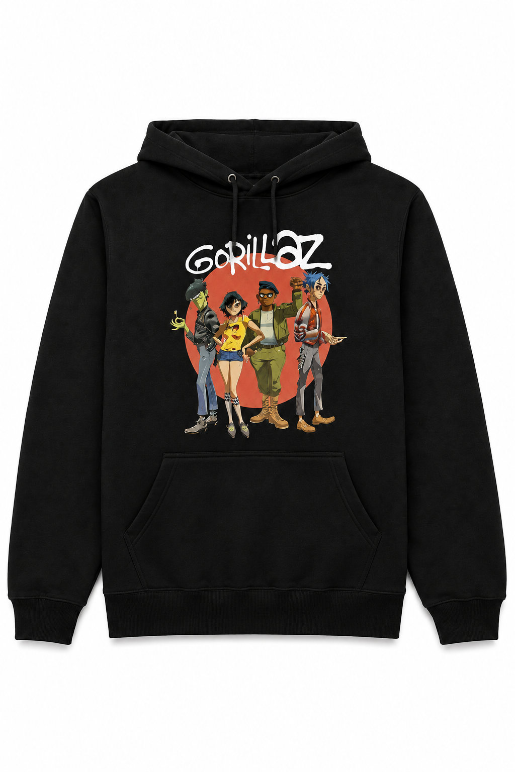 Gorillaz: Group Circle Rise Hoodie - sort