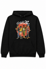 Gorillaz: Group Circle Rise Hoodie - sort