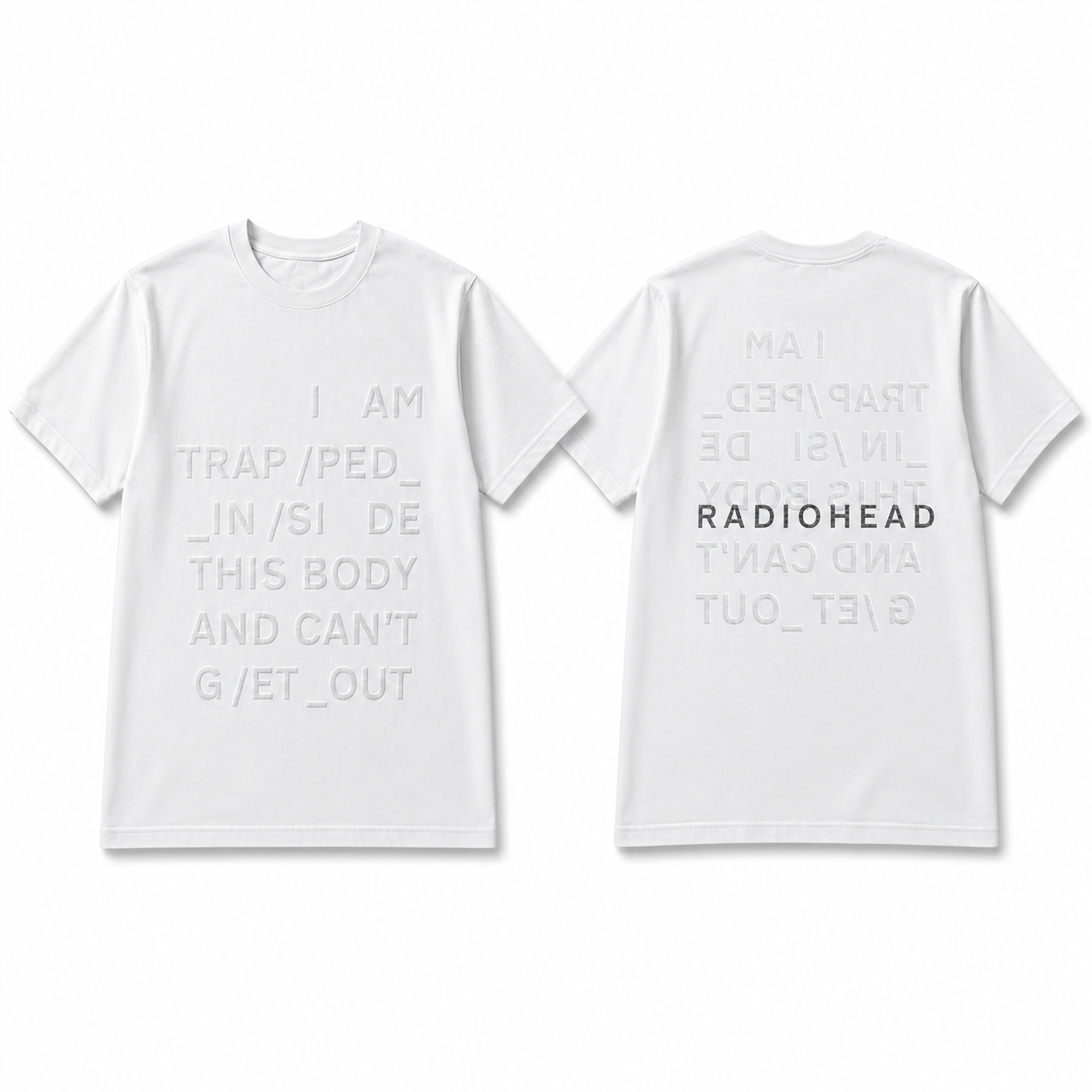 Radiohead: Trapped T-Shirt (inkl. print på bagside)