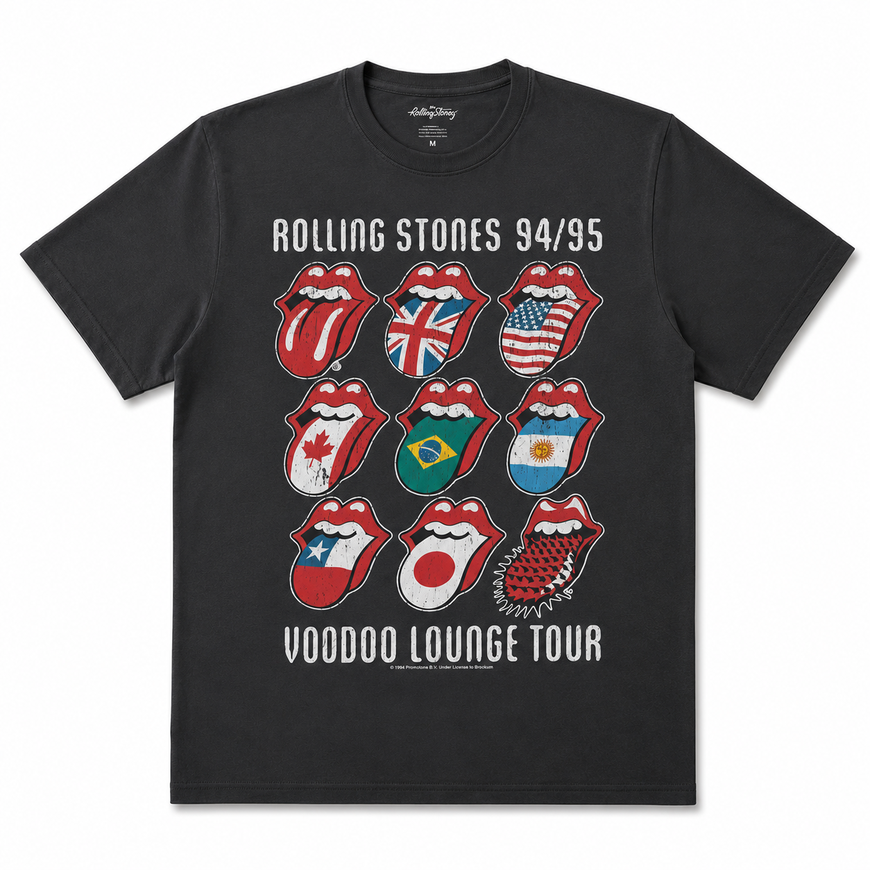 The Rolling Stones: Voodoo Lounge Tongues - T-shirt - Mørkegrå