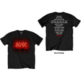 AC/DC, Dark Stage/Tracklist T-shirt