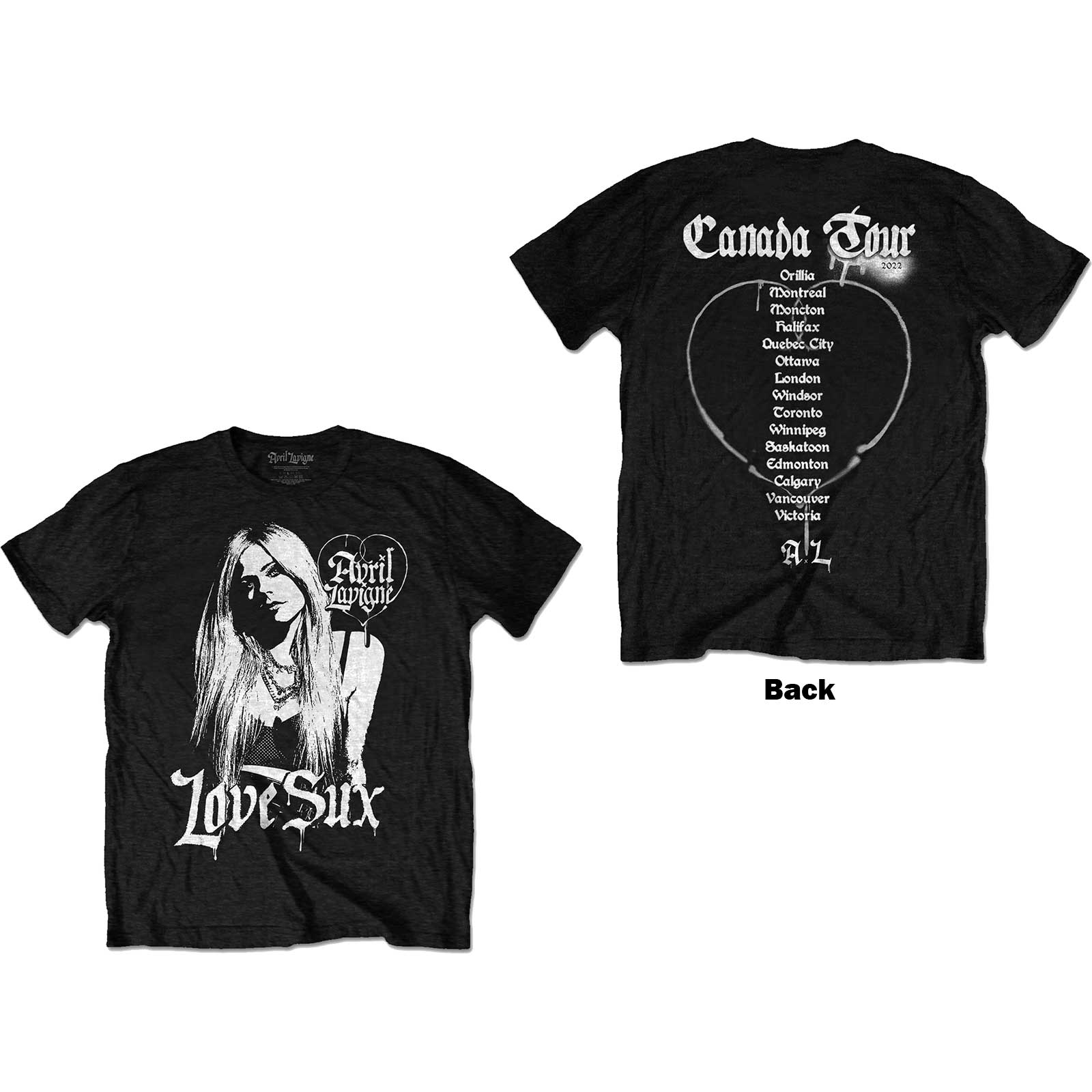 Avril Lavigne: Love Sux T-Shirt (Back Print)