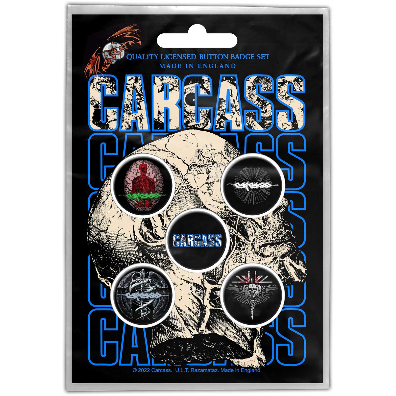 Carcass: Necro Head Button Badge Pack