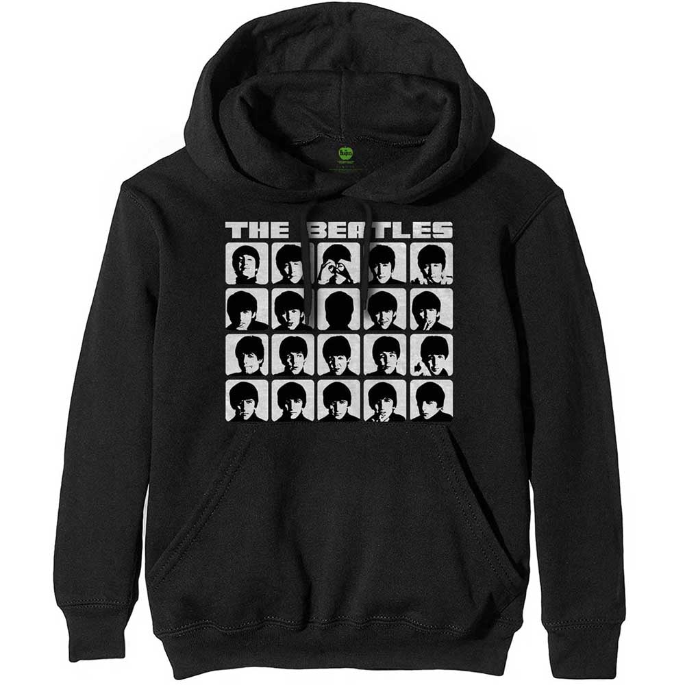 Billede af The Beatles Hard Days Night Faces Mono Hoodie