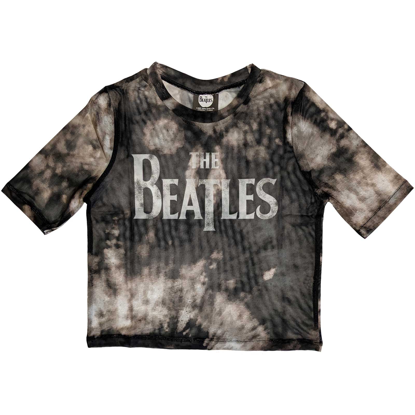 The Beatles: Drop T Logo Crop Top (Kvinder) (Mesh)