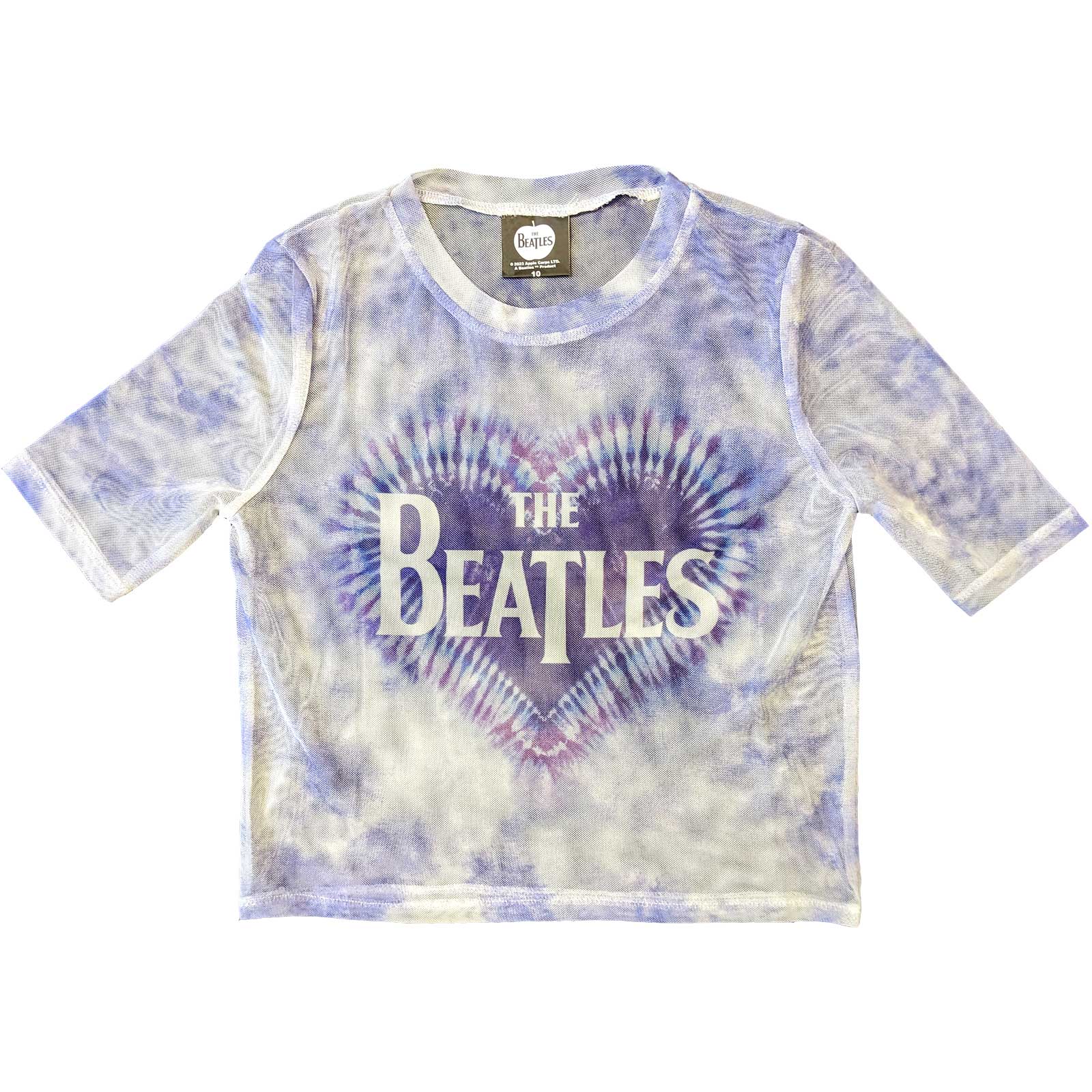 The Beatles: Heart & Drop T Logo Crop Top (Kvinder) (Mesh)