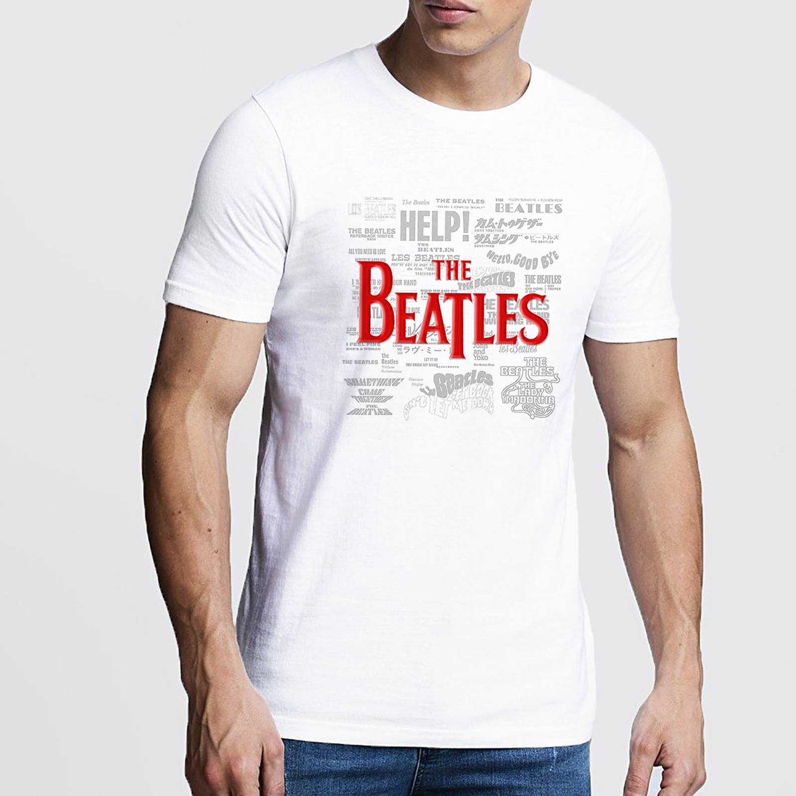 The Beatles: Titles & Logos T-Shirt (Puff Print)
