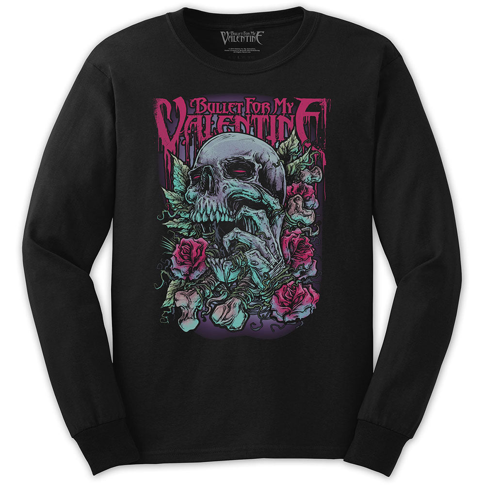 Bullet For My Valentine: Skull Red Eyes Long Sleeved T-Shirt