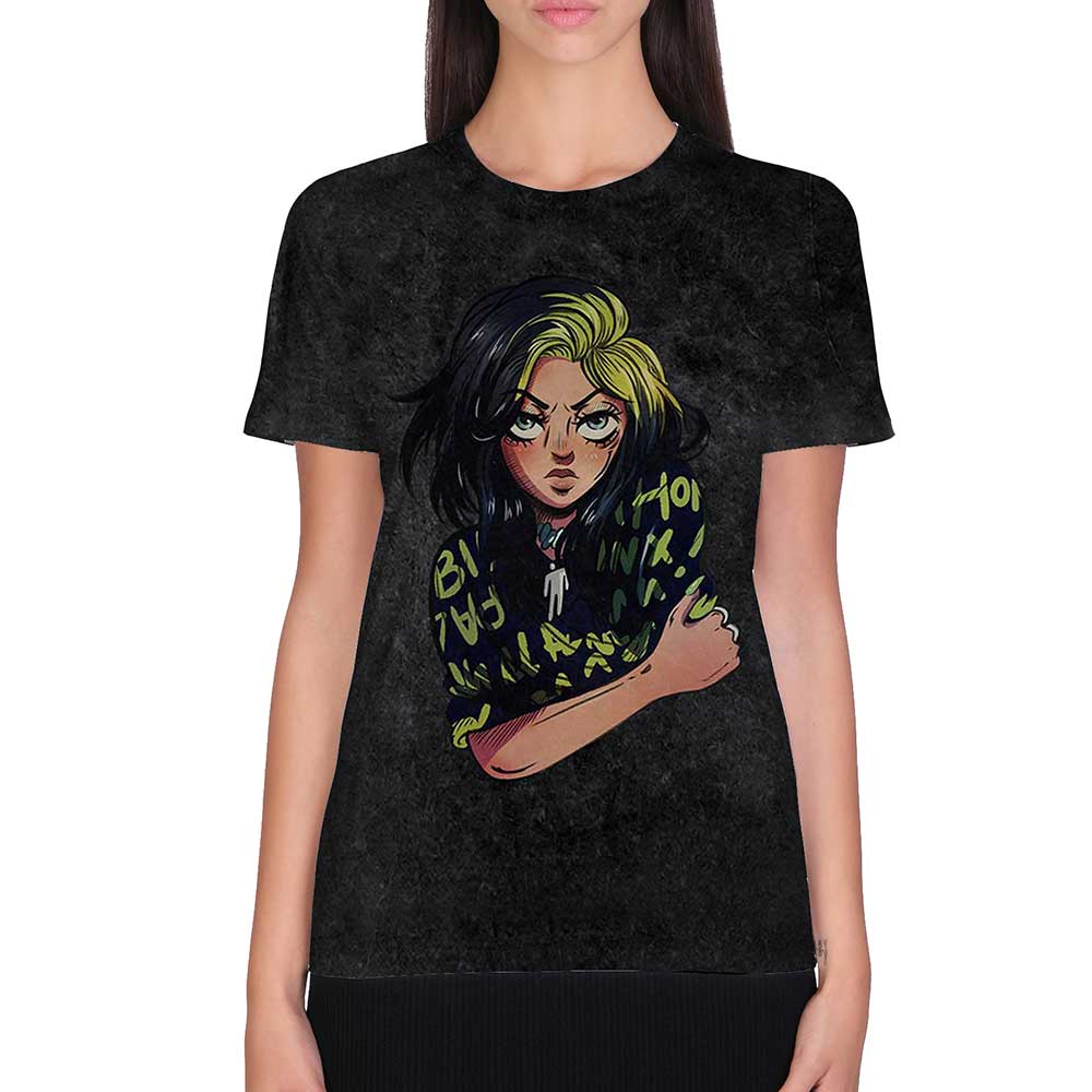 Billie Eilish: Anime Billie T-Shirt (Dip-Dye)