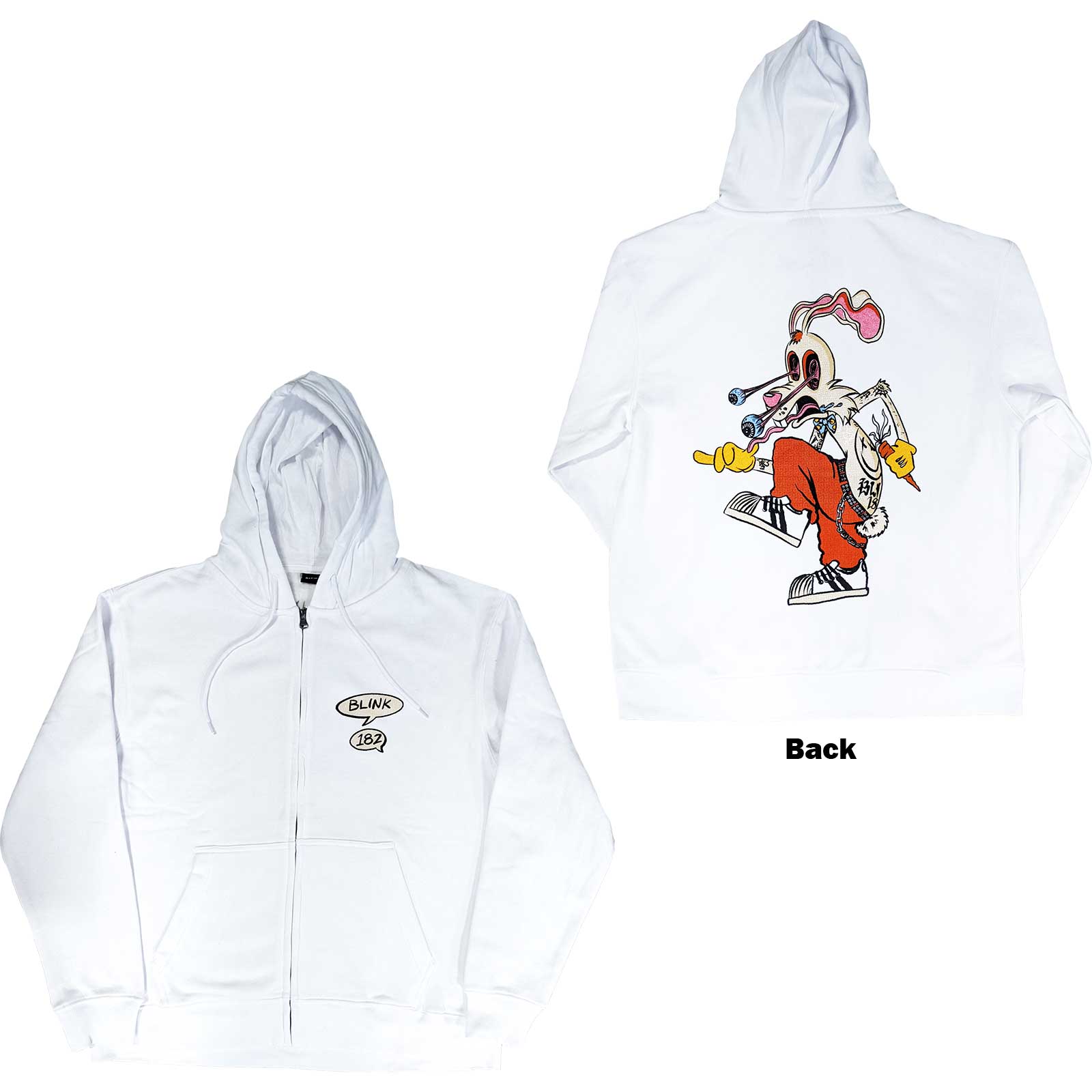 Blink-182: Roger Rabbit Zipped Hoodie (Back Print)