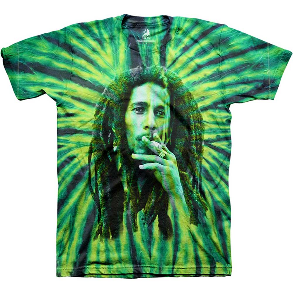 Bob Marley: Smoke T-Shirt (Dye-Wash)