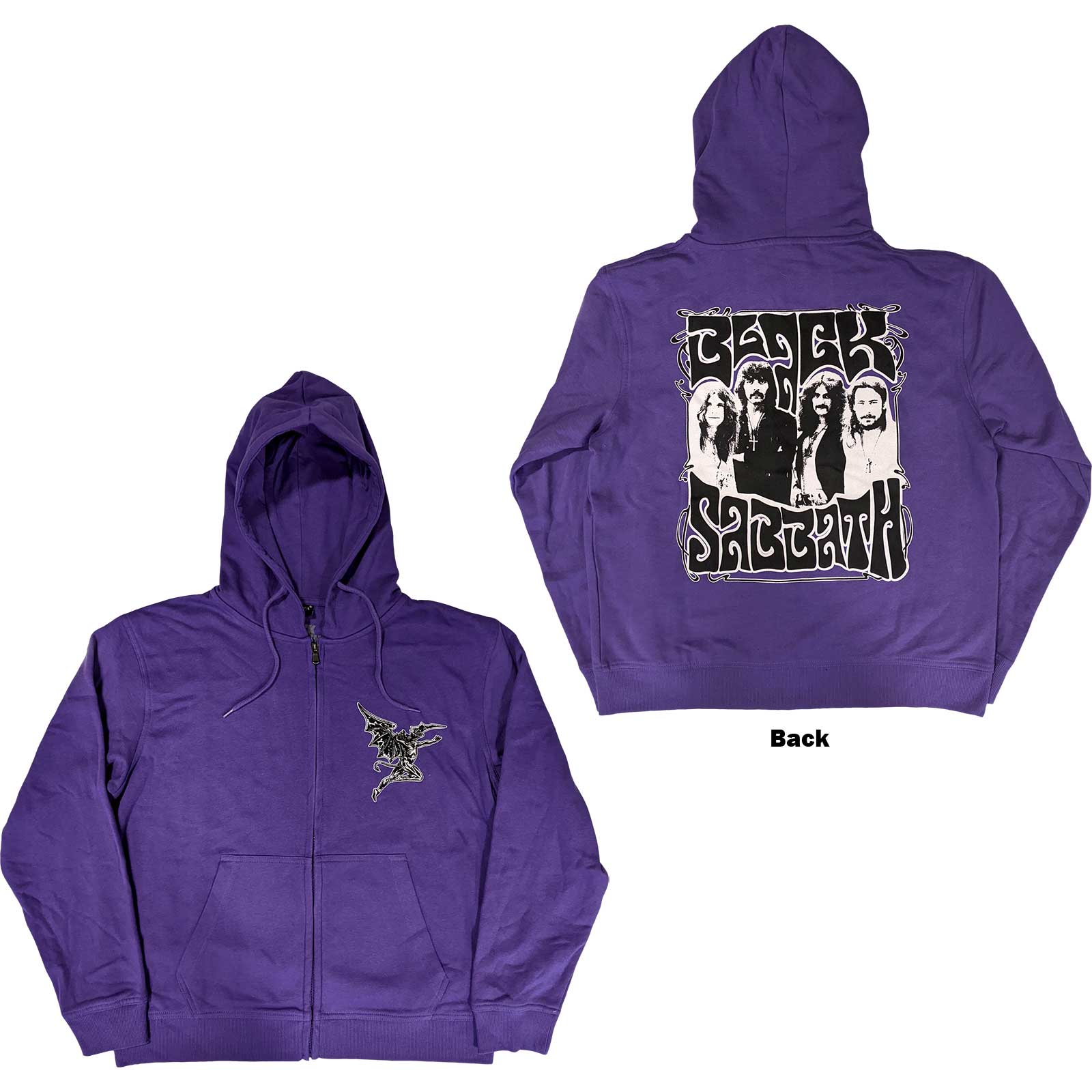 Black Sabbath: Henry Pocket Logo Zipped Hoodie (Back Print)